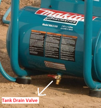 Makita MAC5200 tank drain valve